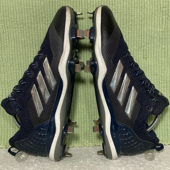 Adidas Poweralley 5 Black/Blue Baseball Athletic Cleats Shoes Mens Size US 10 - Picture 6 of 10
